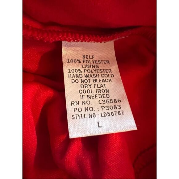 Red Lace Overlay Bodycon Dress (Size L) - Picture 4 of 7